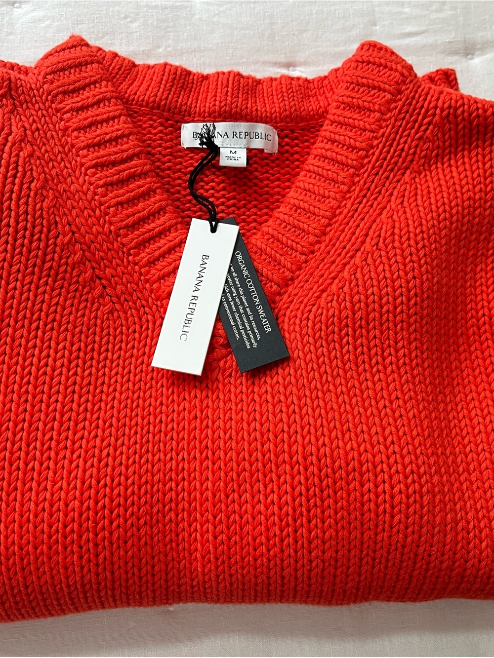 Banana Republic Oversized Cotton V-Neck Sweater